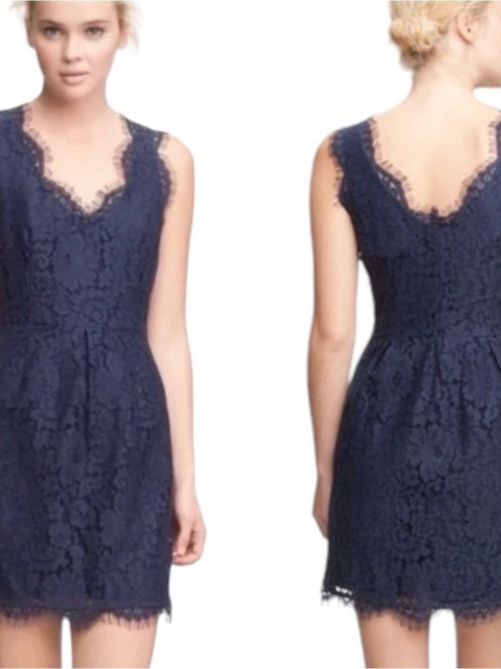 Joie Rori Navy Lace V-Neck Fit & Flare Dress - NWT Size S Small